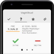 Besvar vagttilbud i app