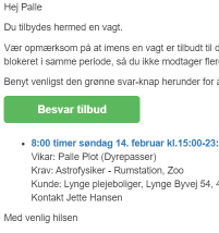 Eksempel på tilbudsmail